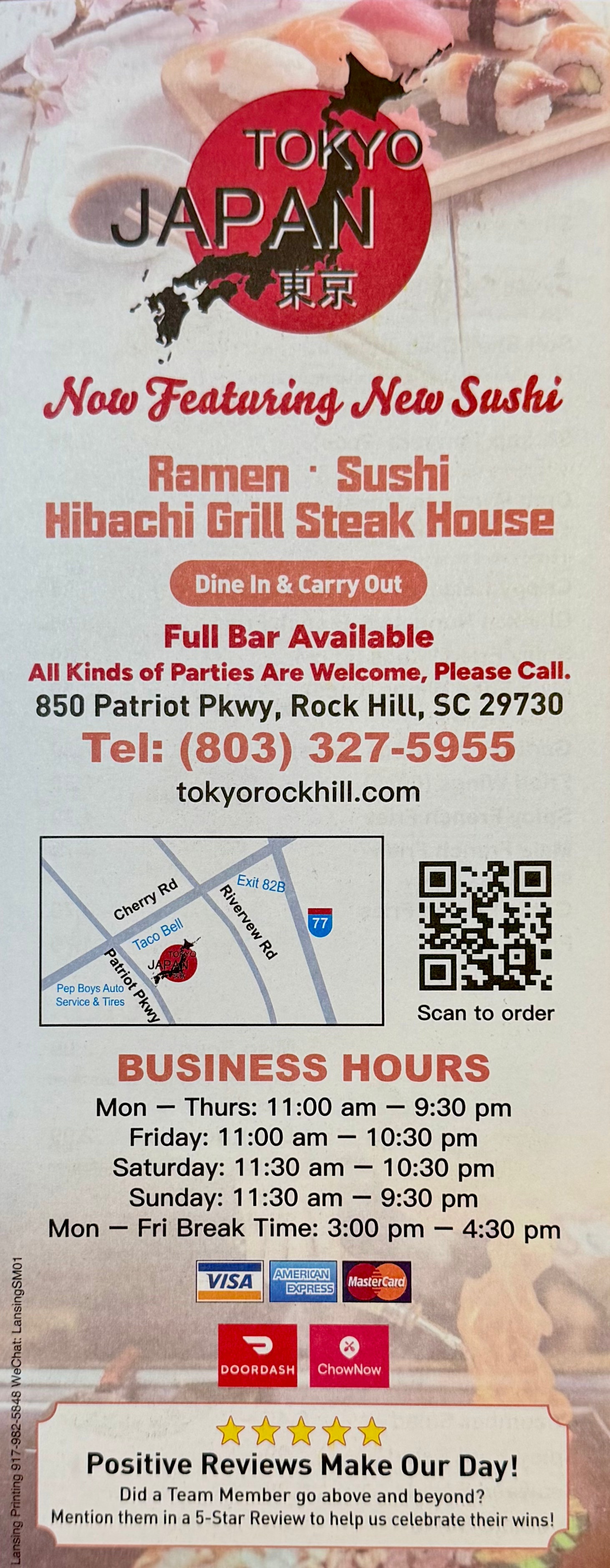 Tokyo Decatur TokyoMenuFront – Tokyo Japan Hibachi Grill | Japanese Steakhouse ...